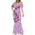 Hawaii Tropical Flowers Mermaid Dress Polynesian Tattoo Lavender