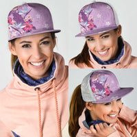 Hawaii Tropical Flowers Mesh Trucker Cap Polynesian Tattoo Lavender LT05 - Polynesian Pride