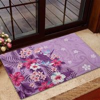 Hawaii Tropical Flowers Rubber Doormat Polynesian Tattoo Lavender LT05 - Polynesian Pride