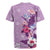 Hawaii Tropical Flowers Rugby Jersey Polynesian Tattoo Lavender