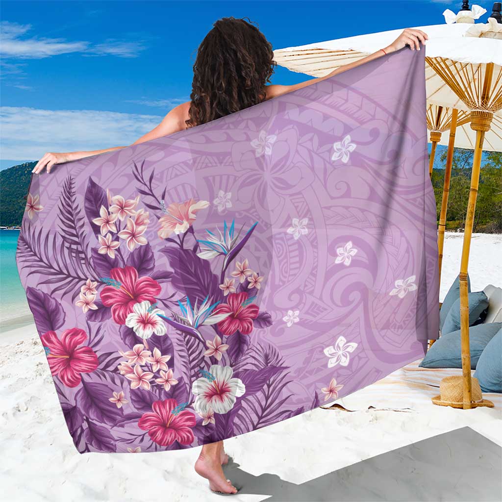 Hawaii Tropical Flowers Sarong Polynesian Tattoo Lavender