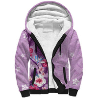 Hawaii Tropical Flowers Sherpa Hoodie Polynesian Tattoo Lavender LT05 Unisex Lavender - Polynesian Pride