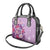 Hawaii Tropical Flowers Shoulder Handbag Polynesian Tattoo Lavender