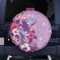 Hawaii Tropical Flowers Spare Tire Cover Polynesian Tattoo Lavender LT05 - Polynesian Pride