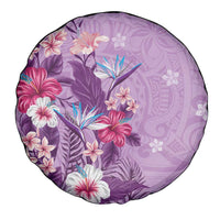 Hawaii Tropical Flowers Spare Tire Cover Polynesian Tattoo Lavender LT05 - Polynesian Pride