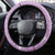 Hawaii Tropical Flowers Steering Wheel Cover Polynesian Tattoo Lavender