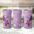 Hawaii Tropical Flowers Tumbler Cup Polynesian Tattoo Lavender