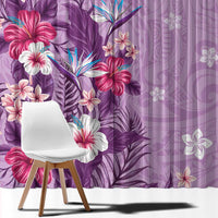 Hawaii Tropical Flowers Window Curtain Polynesian Tattoo Lavender LT05 - Polynesian Pride