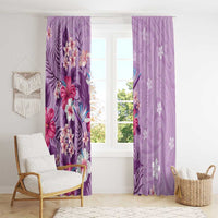 Hawaii Tropical Flowers Window Curtain Polynesian Tattoo Lavender LT05 - Polynesian Pride