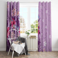 Hawaii Tropical Flowers Window Curtain Polynesian Tattoo Lavender LT05 - Polynesian Pride