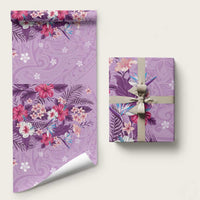 Hawaii Tropical Flowers Wrapping Paper Polynesian Tattoo Lavender LT05 58" × 23" Lavender - Polynesian Pride