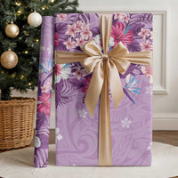 Hawaii Tropical Flowers Wrapping Paper Polynesian Tattoo Lavender LT05 - Polynesian Pride
