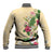 Hawaii Tropical Flowers Baseball Jacket Polynesian Tattoo Buttermilk