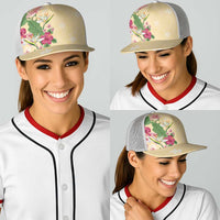 Hawaii Tropical Flowers Baseball Net Cap Polynesian Tattoo Buttermilk LT05 - Polynesian Pride
