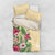 Hawaii Tropical Flowers Bedding Set Polynesian Tattoo Buttermilk