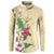 Hawaii Tropical Flowers Button Sweatshirt Polynesian Tattoo Buttermilk