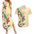 Hawaii Tropical Flowers Couples Matching Summer Maxi Dress and Hawaiian Shirt Polynesian Tattoo Buttermilk