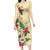 Hawaii Tropical Flowers Family Matching Long Sleeve Bodycon Dress and Hawaiian Shirt Polynesian Tattoo Buttermilk