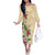 Hawaii Tropical Flowers Family Matching Off The Shoulder Long Sleeve Dress and Hawaiian Shirt Polynesian Tattoo Buttermilk