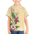 Hawaii Tropical Flowers Family Matching Off The Shoulder Long Sleeve Dress and Hawaiian Shirt Polynesian Tattoo Buttermilk