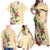 Hawaii Tropical Flowers Family Matching Off Shoulder Maxi Dress and Hawaiian Shirt Polynesian Tattoo Buttermilk