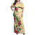 Hawaii Tropical Flowers Family Matching Off Shoulder Maxi Dress and Hawaiian Shirt Polynesian Tattoo Buttermilk