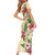 Hawaii Tropical Flowers Family Matching Short Sleeve Bodycon Dress and Hawaiian Shirt Polynesian Tattoo Buttermilk