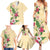 Hawaii Tropical Flowers Family Matching Summer Maxi Dress and Hawaiian Shirt Polynesian Tattoo Buttermilk