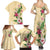 Hawaii Tropical Flowers Family Matching Summer Maxi Dress and Hawaiian Shirt Polynesian Tattoo Buttermilk