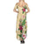 Hawaii Tropical Flowers Family Matching Summer Maxi Dress and Hawaiian Shirt Polynesian Tattoo Buttermilk