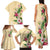 Hawaii Tropical Flowers Family Matching Tank Maxi Dress and Hawaiian Shirt Polynesian Tattoo Buttermilk