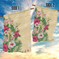 Hawaii Tropical Flowers Garden Flag Polynesian Tattoo Buttermilk LT05 - Polynesian Pride