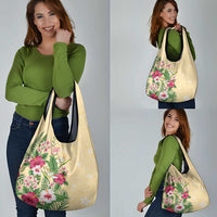 Hawaii Tropical Flowers Grocery Bag Polynesian Tattoo Buttermilk LT05 - Polynesian Pride