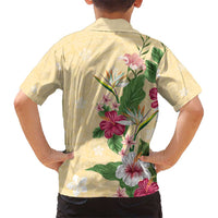 Hawaii Tropical Flowers Hawaiian Shirt Polynesian Tattoo Buttermilk LT05 - Polynesian Pride