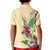 Hawaii Tropical Flowers Kid Polo Shirt Polynesian Tattoo Buttermilk