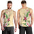 Hawaii Tropical Flowers Men Tank Top Polynesian Tattoo Buttermilk