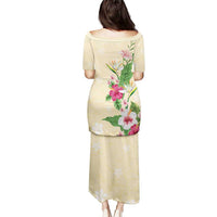 Hawaii Tropical Flowers Puletasi Polynesian Tattoo Buttermilk LT05 - Polynesian Pride
