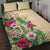 Hawaii Tropical Flowers Quilt Bed Set Polynesian Tattoo Buttermilk