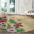 Hawaii Tropical Flowers Round Carpet Polynesian Tattoo Buttermilk