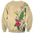 Hawaii Tropical Flowers Sweatshirt Polynesian Tattoo Buttermilk