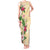 Hawaii Tropical Flowers Tank Maxi Dress Polynesian Tattoo Buttermilk