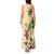 Hawaii Tropical Flowers Tank Maxi Dress Polynesian Tattoo Buttermilk