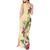 Hawaii Tropical Flowers Tank Maxi Dress Polynesian Tattoo Buttermilk