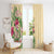 Hawaii Tropical Flowers Window Curtain Polynesian Tattoo Buttermilk