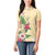 Hawaii Tropical Flowers Women Polo Shirt Polynesian Tattoo Buttermilk