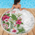 Hawaii Tropical Flowers Beach Blanket Polynesian Tattoo White