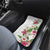 Hawaii Tropical Flowers Car Mats Polynesian Tattoo White