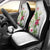 Hawaii Tropical Flowers Car Seat Cover Polynesian Tattoo White