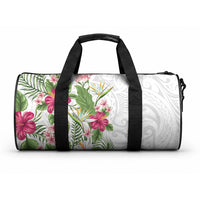 Hawaii Tropical Flowers Duffle Bag Polynesian Tattoo White LT05 One size White - Polynesian Pride