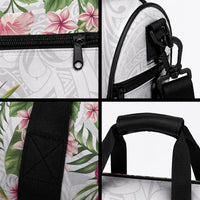Hawaii Tropical Flowers Duffle Bag Polynesian Tattoo White LT05 - Polynesian Pride
